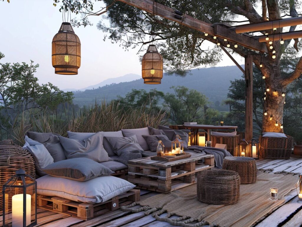 Jak urządzić taras w stylu rustykalnym z meblami wykonanymi z drewna