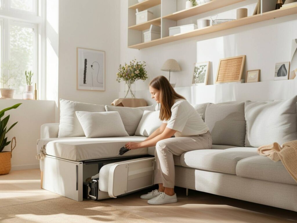 Jak dbać o narożniki z funkcją rozkładania w przestrzeniach małych salonów