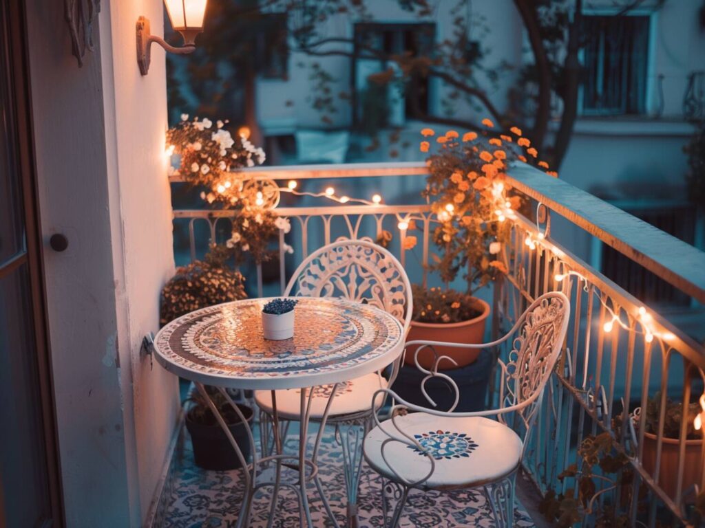 Jak urządzić balkon w stylu retro z meblami i oświetleniem w klasycznym wydaniu