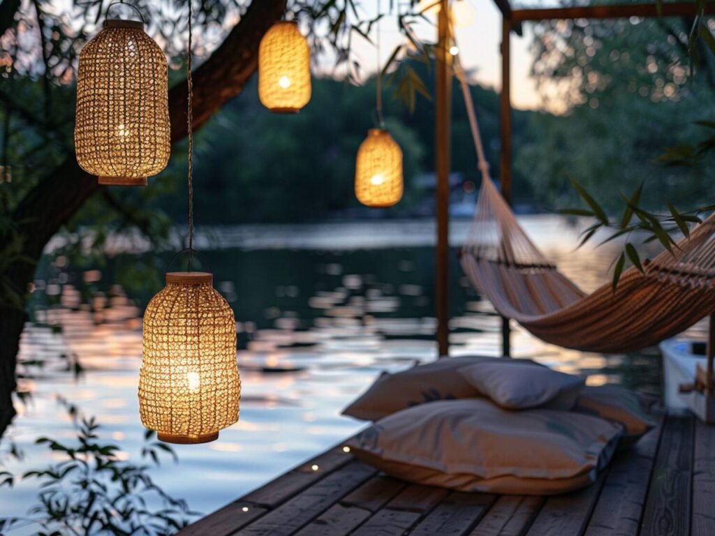 akie lampy solarne najlepiej sprawdzą się w przestrzeniach nad wodą w stylu boho