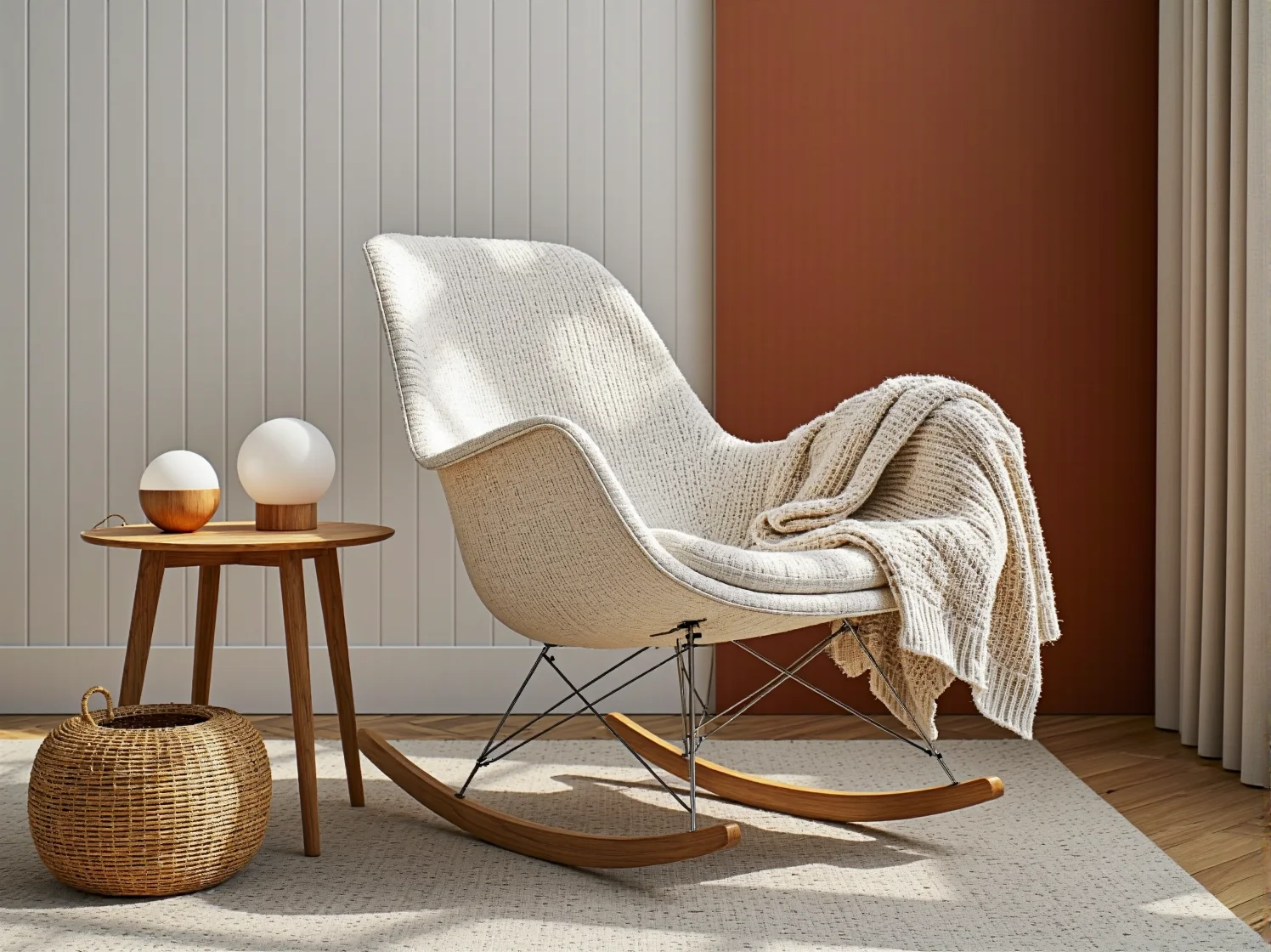 Ciepła barwa światła w pokoju dziecięcym sprzyjająca wyciszeniu i spokojnemu snowi.