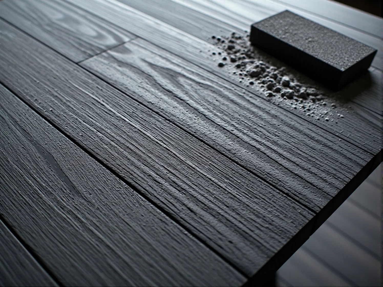 Gładka powierzchnia szafki pomalowana farbą mineralną po profesjonalnej odnowie.