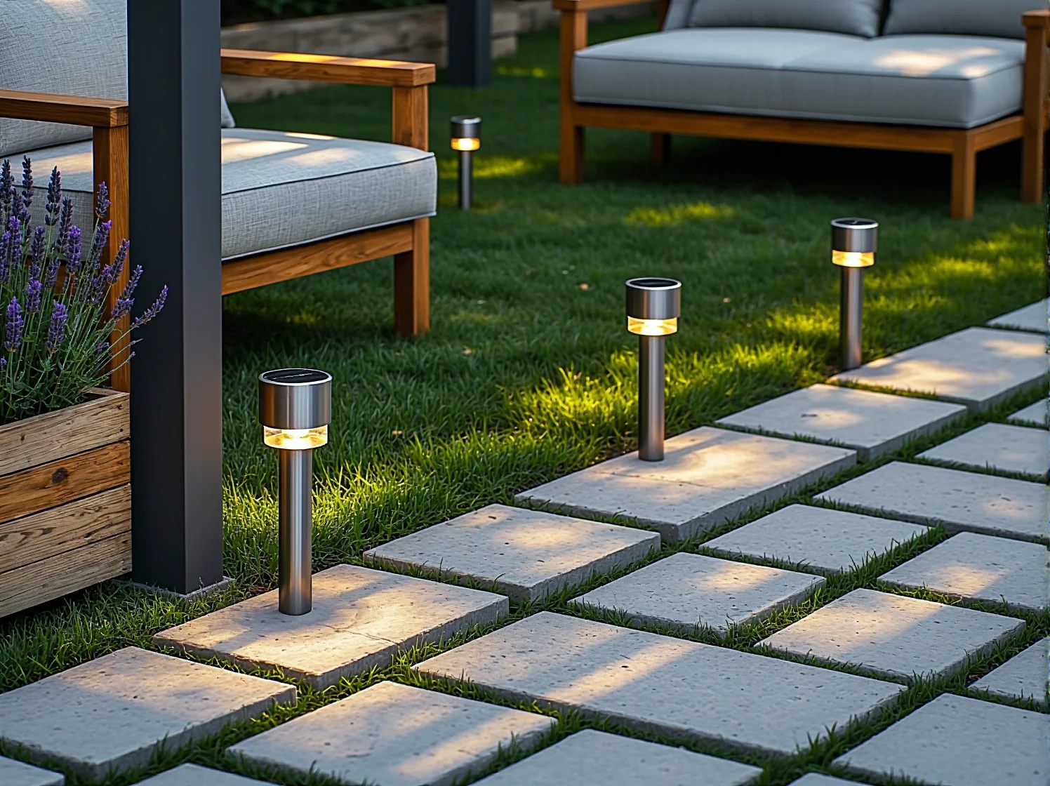 Przytulny klimat w altanie wieczorem dzięki girlandom solarnym