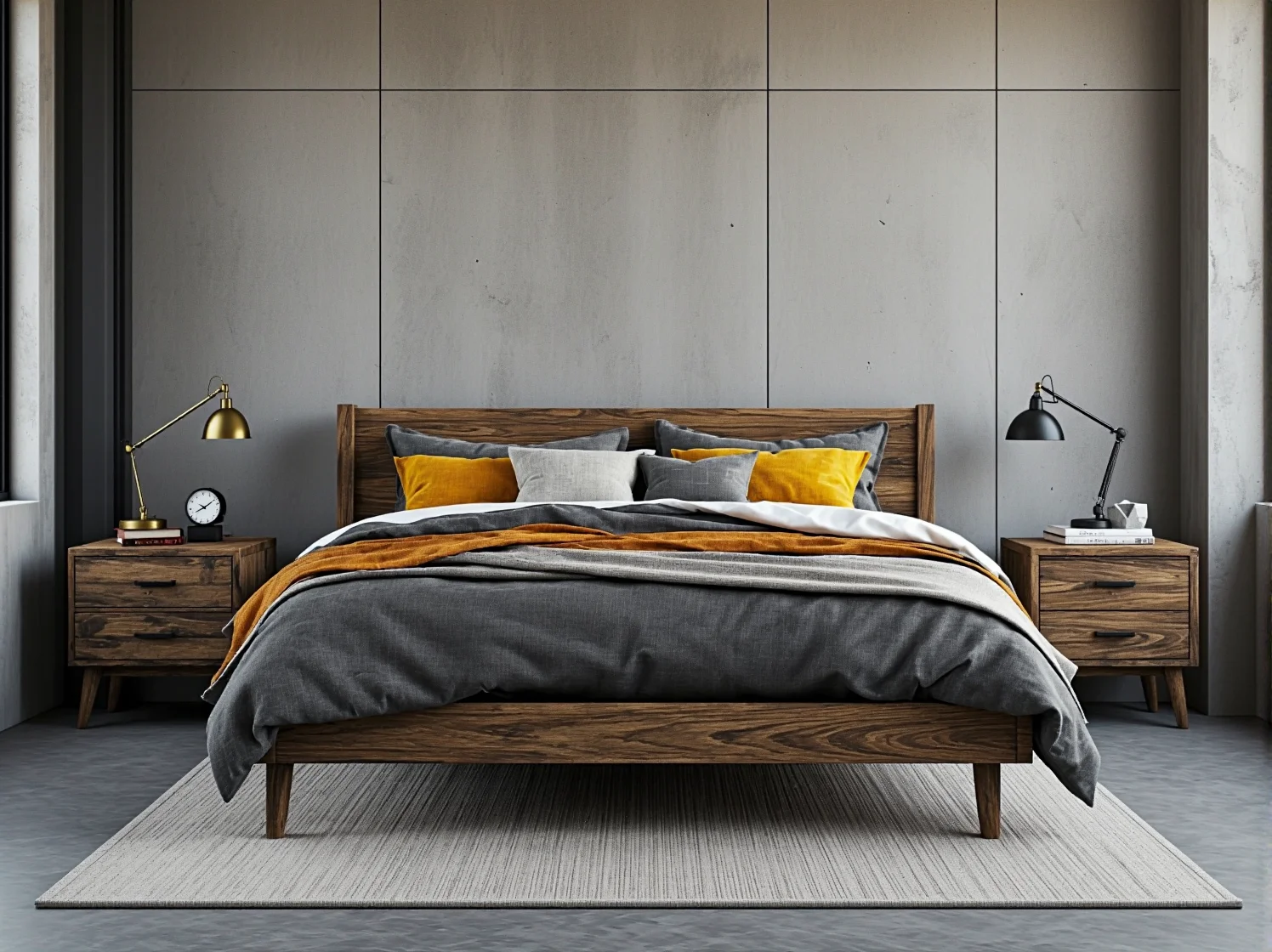 Industrialne oświetlenie loftowe z widocznymi żarówkami i czarnymi oprawami.