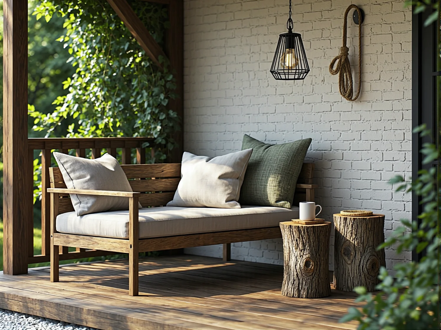Jak urządzić taras w stylu rustykalnym z dodatkowymi lampami wiszącymi? - ilustracja 4