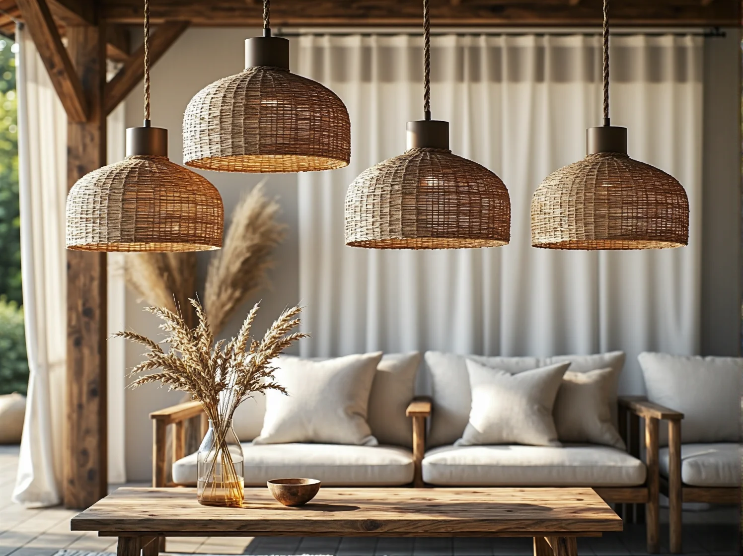 Jak urządzić taras w stylu rustykalnym z dodatkowymi lampami wiszącymi? - ilustracja 5
