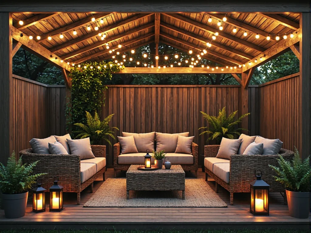 Rattanowy zestaw wypoczynkowy ogrodowy z beżowymi poduszkami