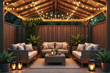 Rattanowy zestaw wypoczynkowy ogrodowy z beżowymi poduszkami