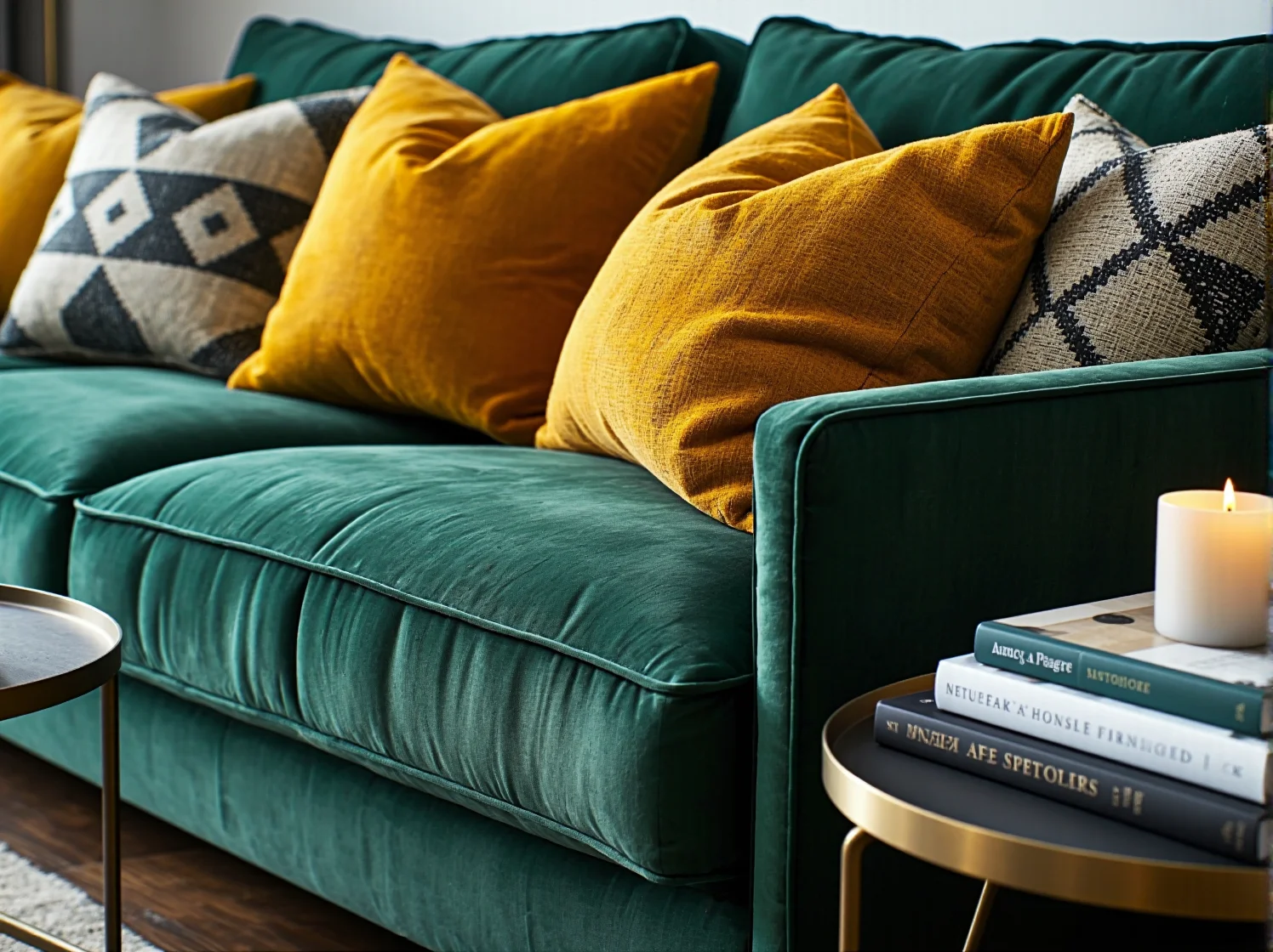 Nowoczesny narożnik zapewniający dużo miejsca do siedzenia.