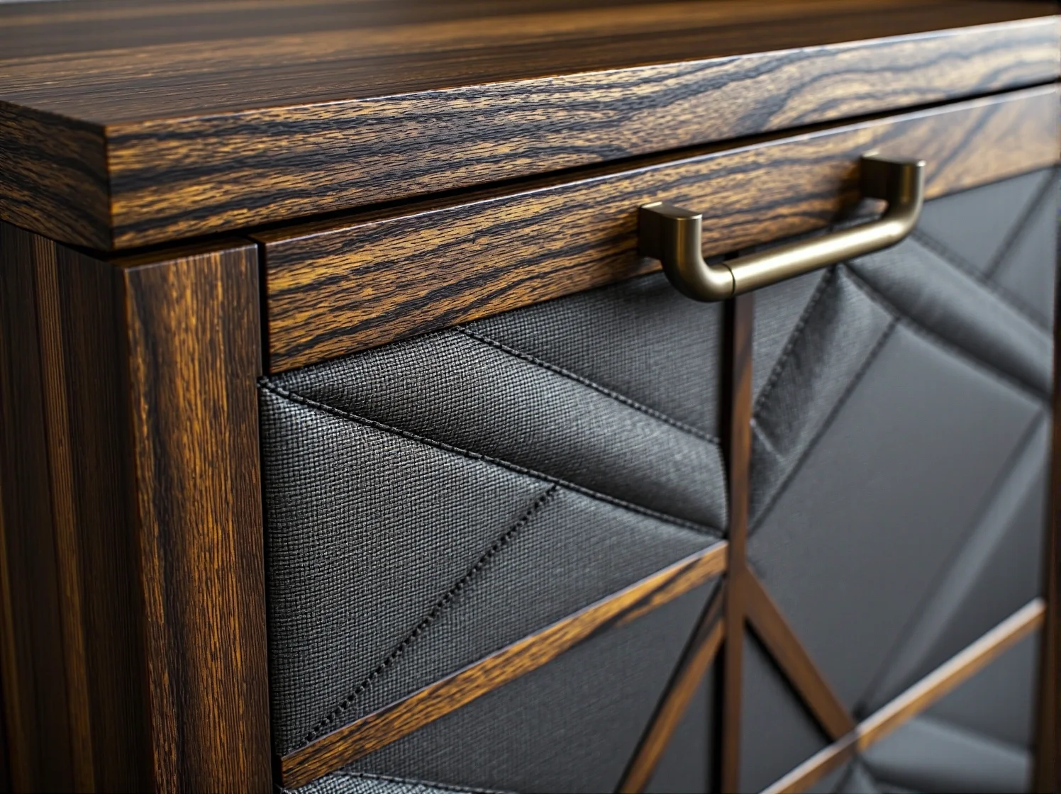 Tradycyjna politura na drewnianym stole nadająca mu głęboki połysk, charakterystyczny dla mebli vintage.