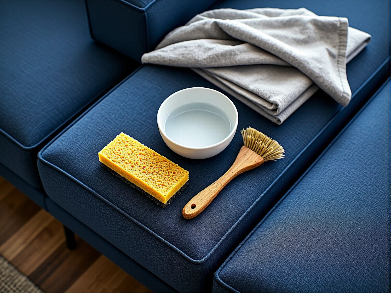 Zbliżenie na odporną na zabrudzenia strukturę materiału narożnika