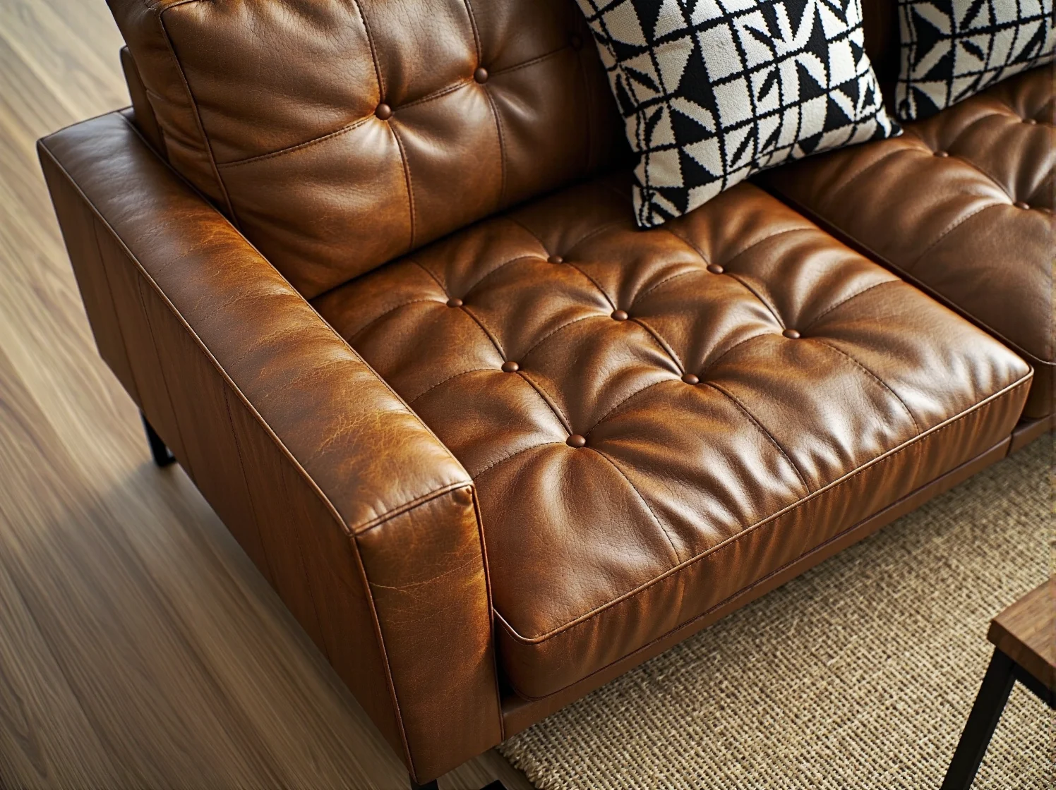 Miękka welurowa kanapa w modnym odcieniu do strefy wypoczynku.