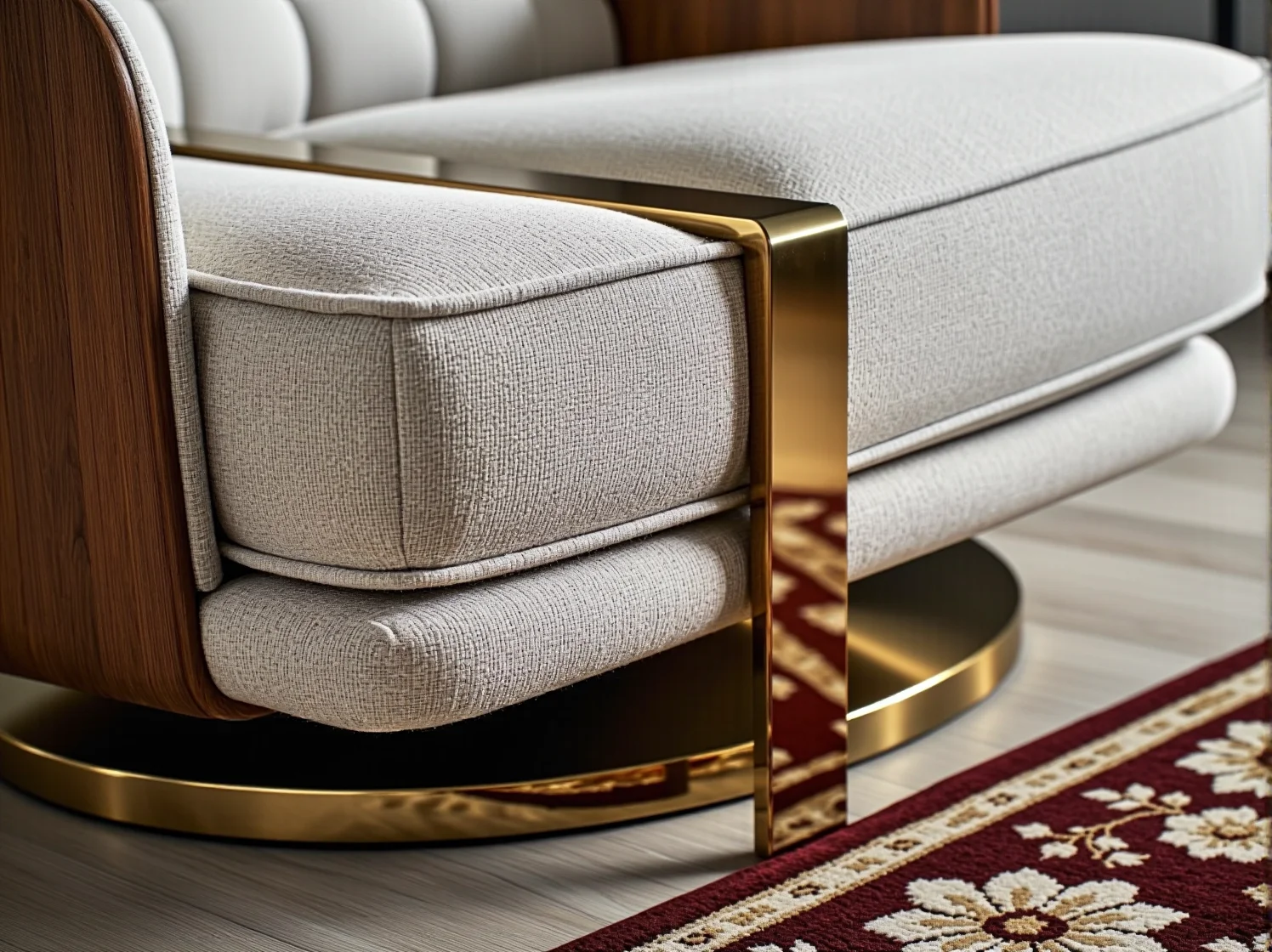 Stylowy fotel relaksacyjny glamour w aranżacji nowoczesnego salonu.